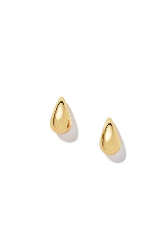 Gold Teardrop Stud Earrings made by Teri Jon