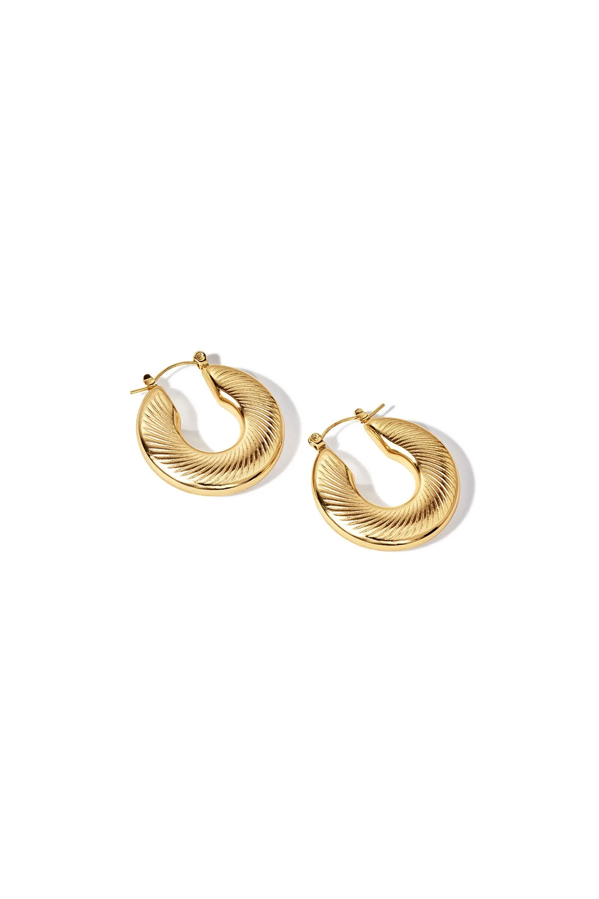 Textured Crescent Hoop Earrings sold by Teri Jon product image thumbnail 2