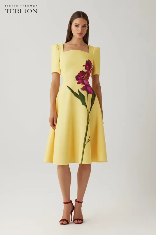 Scuba Square Neck Print Fit And Flare Dress sold by Teri Jon