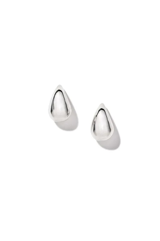 Silver Teardrop Stud Earrings made by Teri Jon