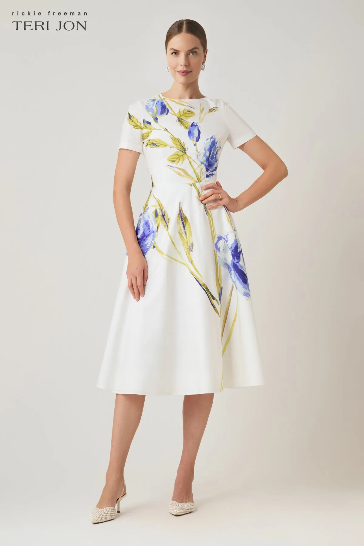 Cotton Floral Printed Dress sold by Teri Jon product image thumbnail 2