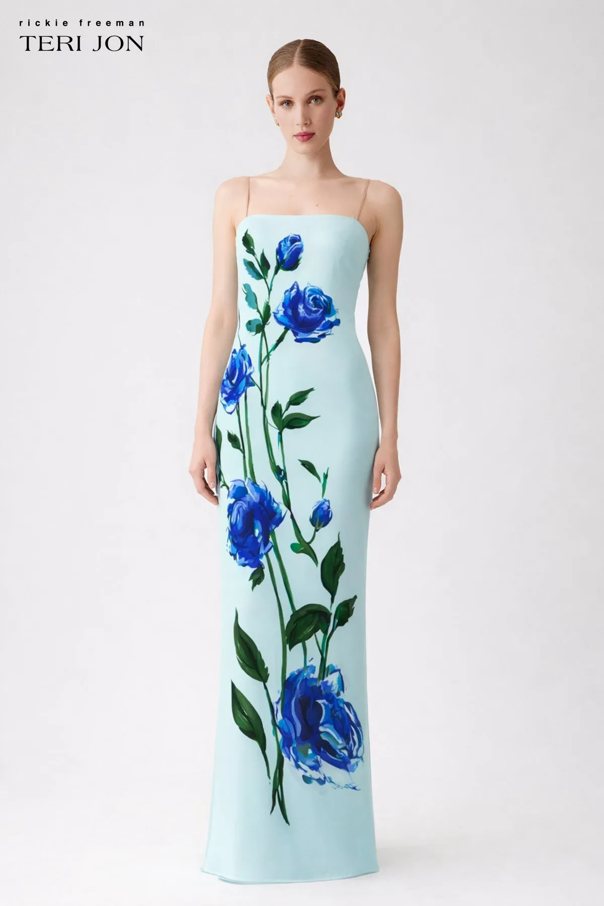Chiffon Cape Floral Printed Overlay Gown sold by Teri Jon product image thumbnail 2