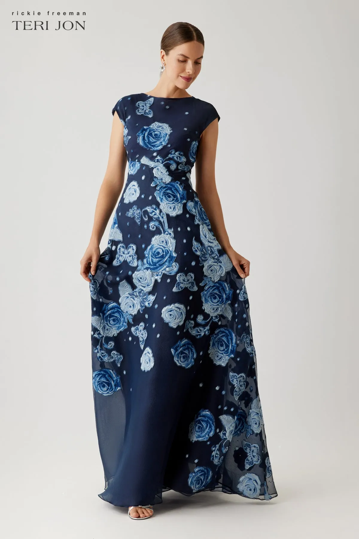 Organza Jacquard A-line Gown sold by Teri Jon product image thumbnail 3