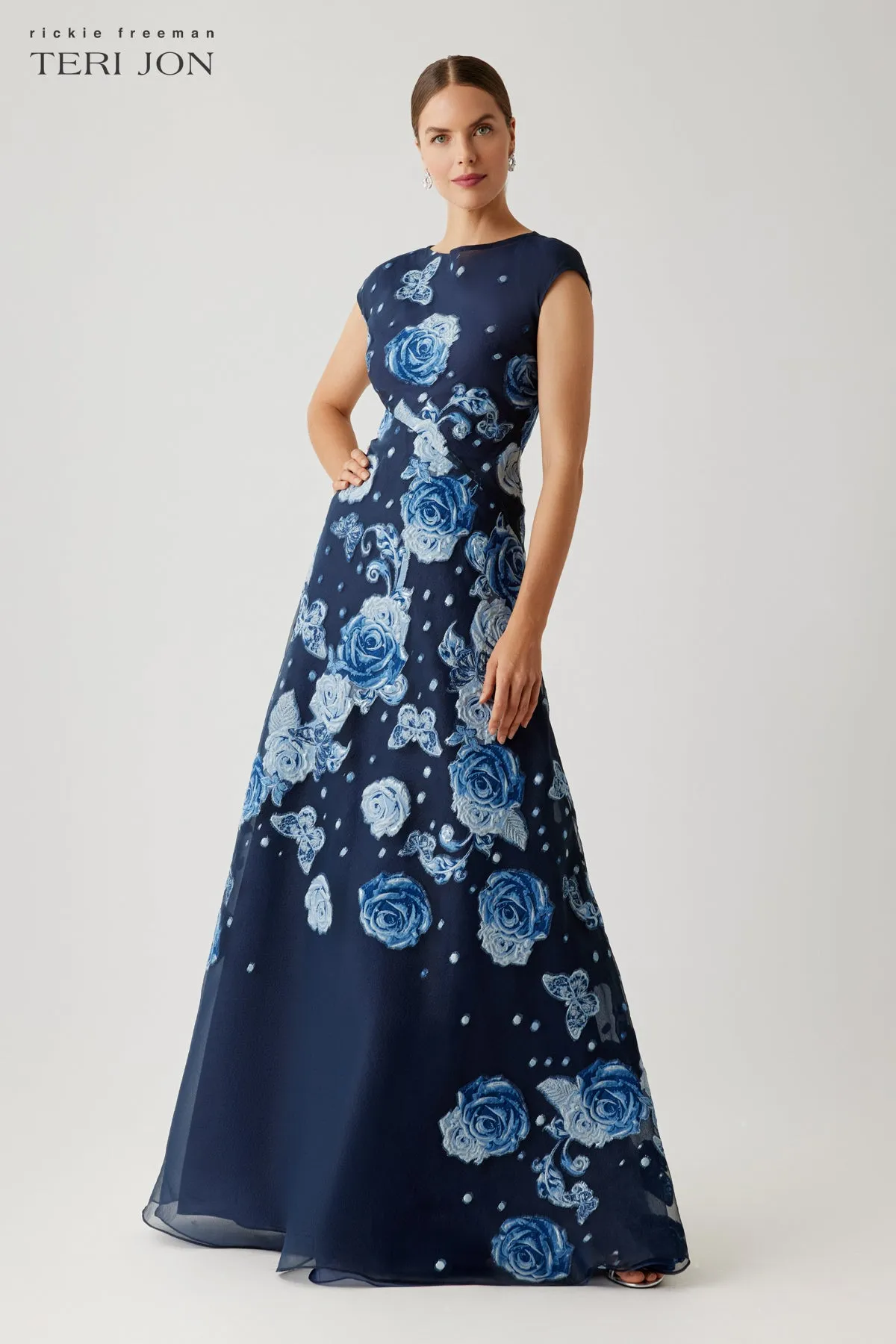 Organza Jacquard A-line Gown sold by Teri Jon