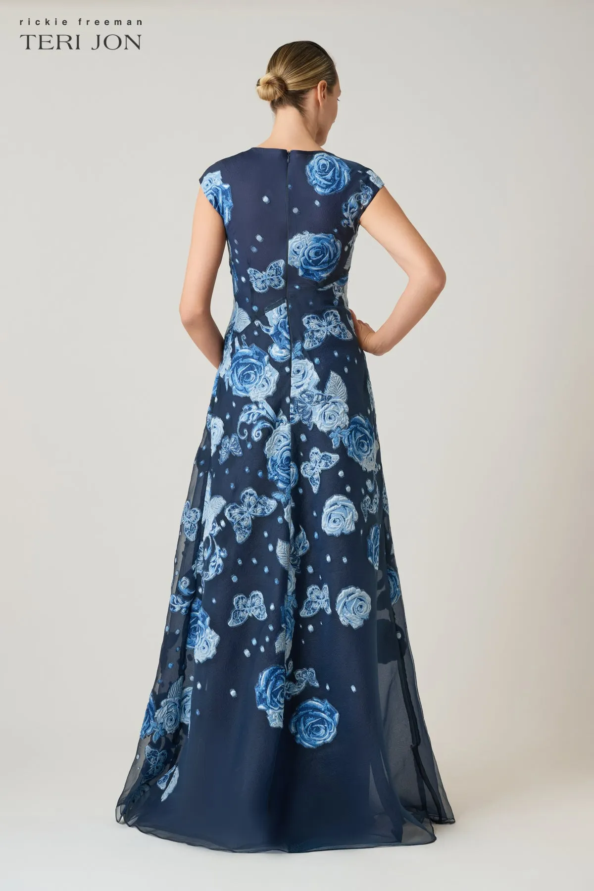 Organza Jacquard A-line Gown sold by Teri Jon product image thumbnail 5