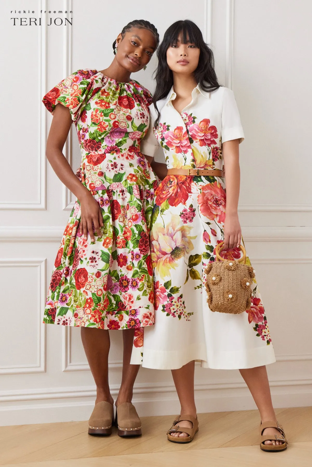 Floral Printed Cotton Shirt Dress sold by Teri Jon product image thumbnail 5