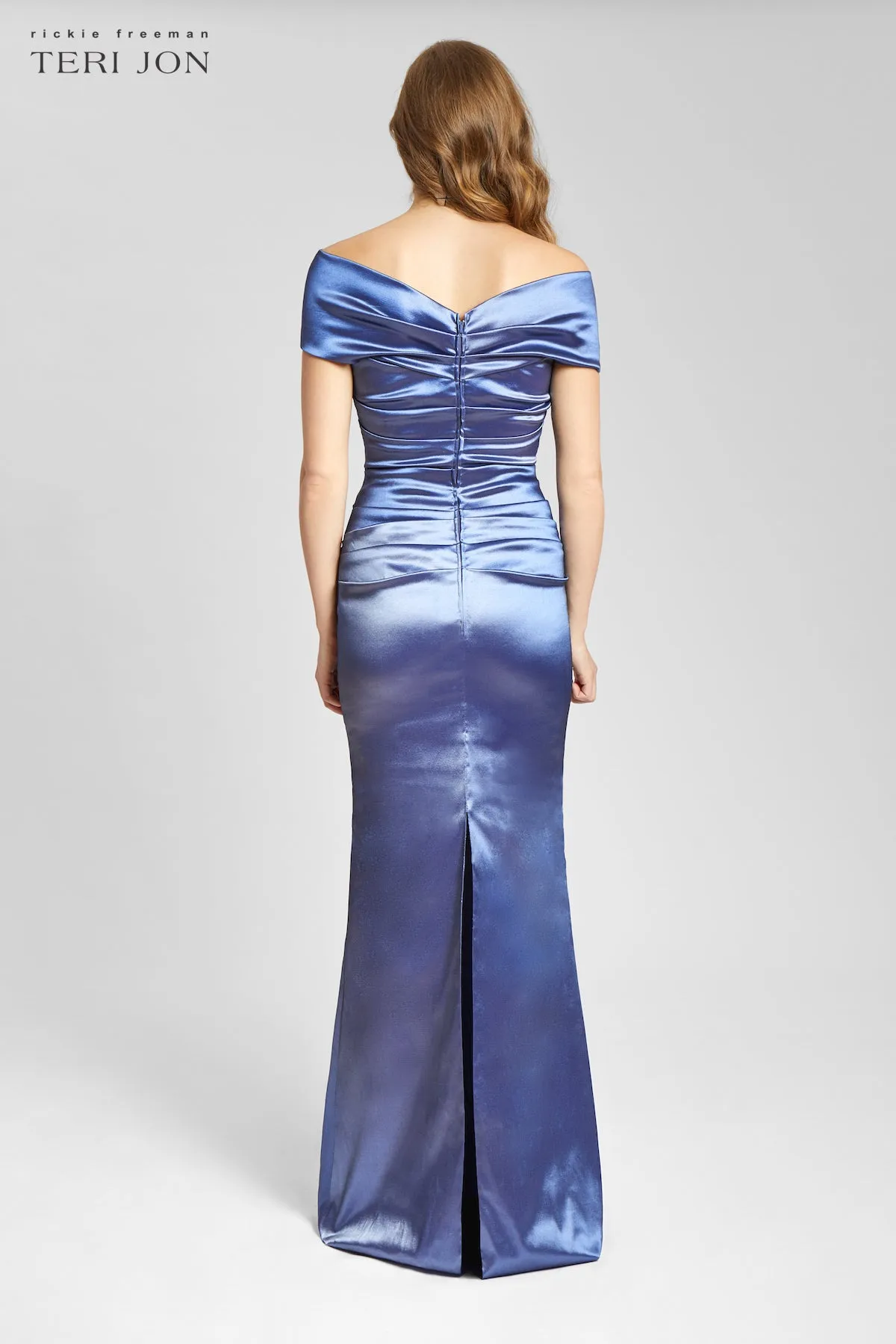 Off The Shoulder Stretch Portrait Gown sold by Teri Jon product image thumbnail 4