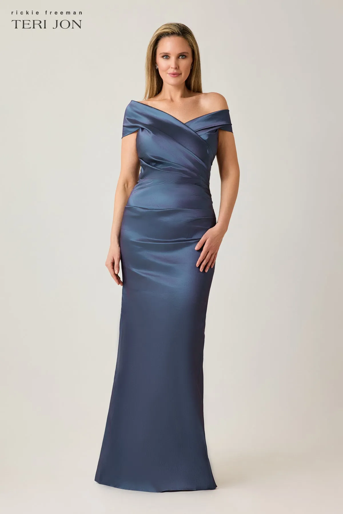 Off The Shoulder Stretch Portrait Gown sold by Teri Jon product image thumbnail 2