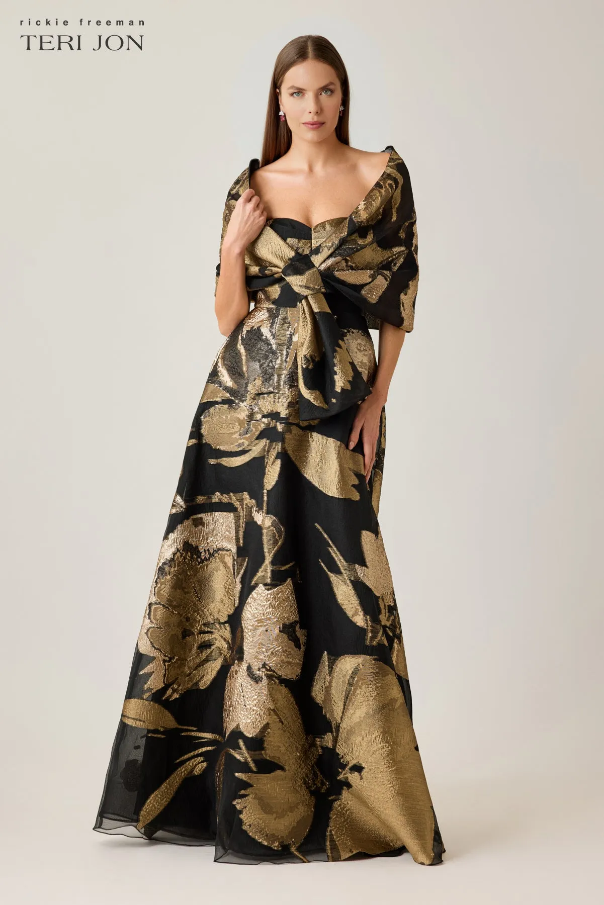 Floral Organza Strapless Ball Gown sold by Teri Jon product image thumbnail 2