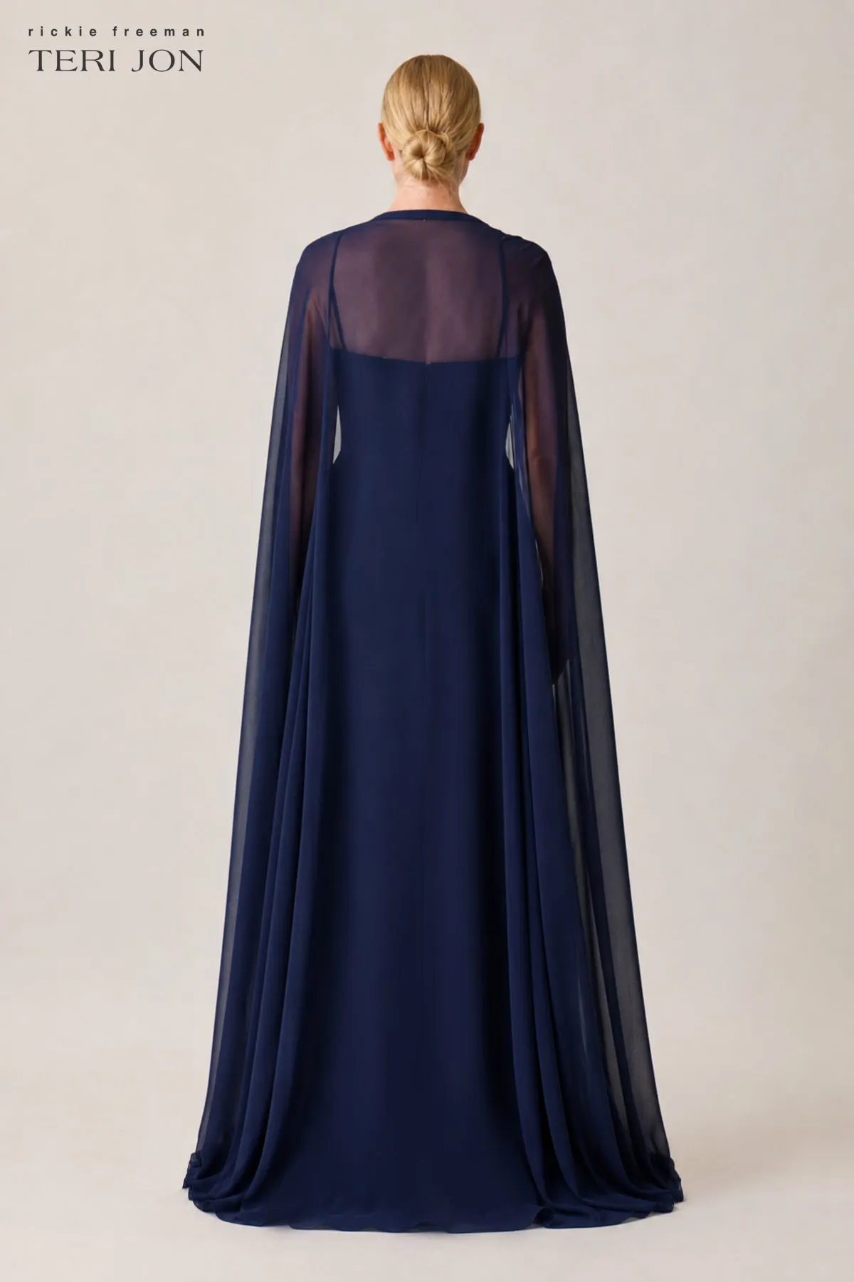 Crepe Strapless Beaded Floral Motif Gown sold by Teri Jon product image thumbnail 5