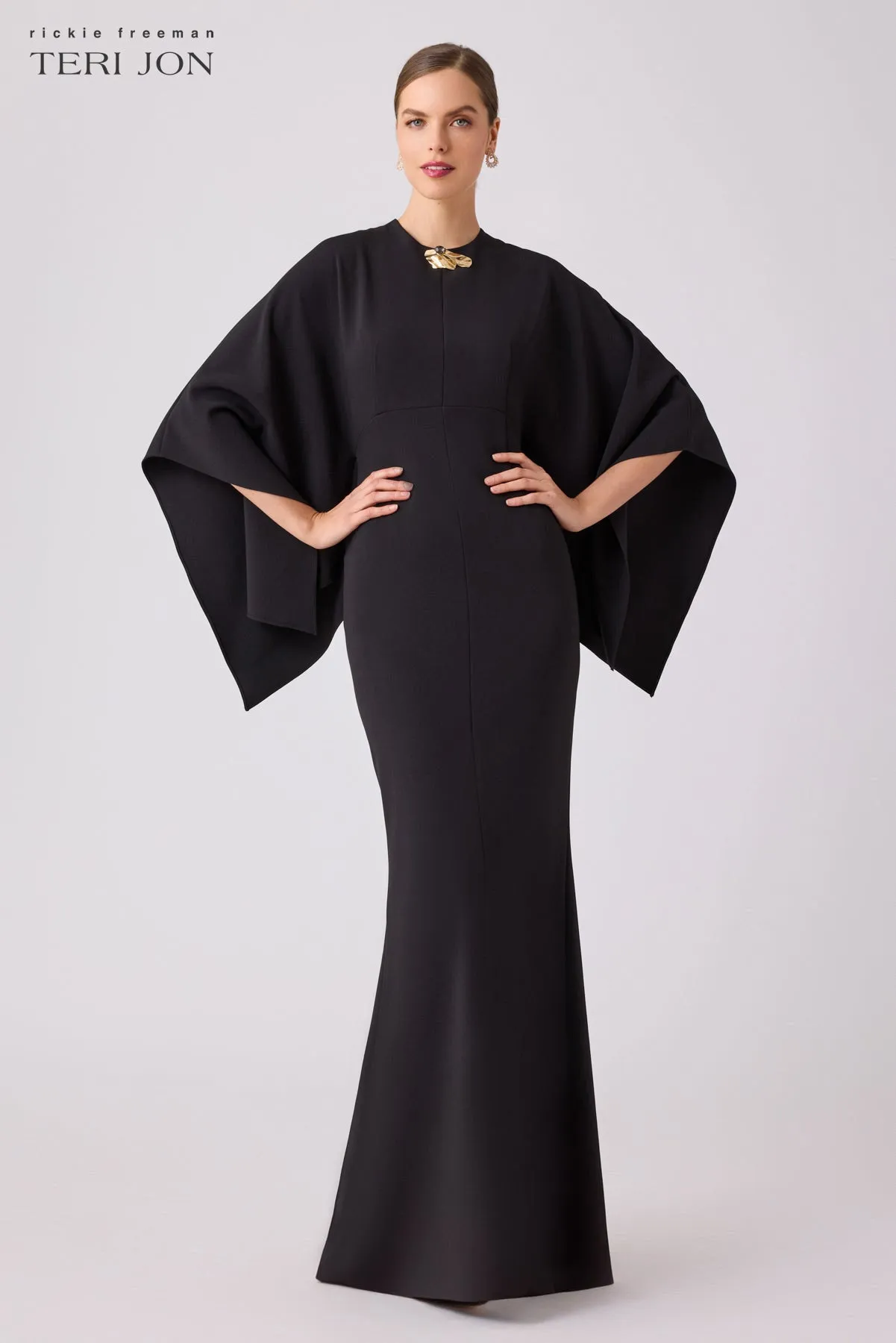 Stretch Crepe Kimono Day To Evening Gown sold by Teri Jon