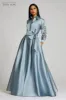 Taffeta Shirtdress Gown With Eyelet Sleeve and Collar sold by Teri Jon