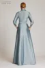 Taffeta Shirtdress Gown With Eyelet Sleeve and Collar sold by Teri Jon
