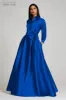 Taffeta Shirtdress Gown With Eyelet Sleeve and Collar sold by Teri Jon