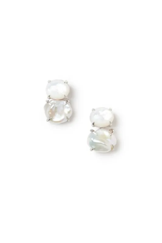 White Keishi Pearl Earrings sold by Teri Jon
