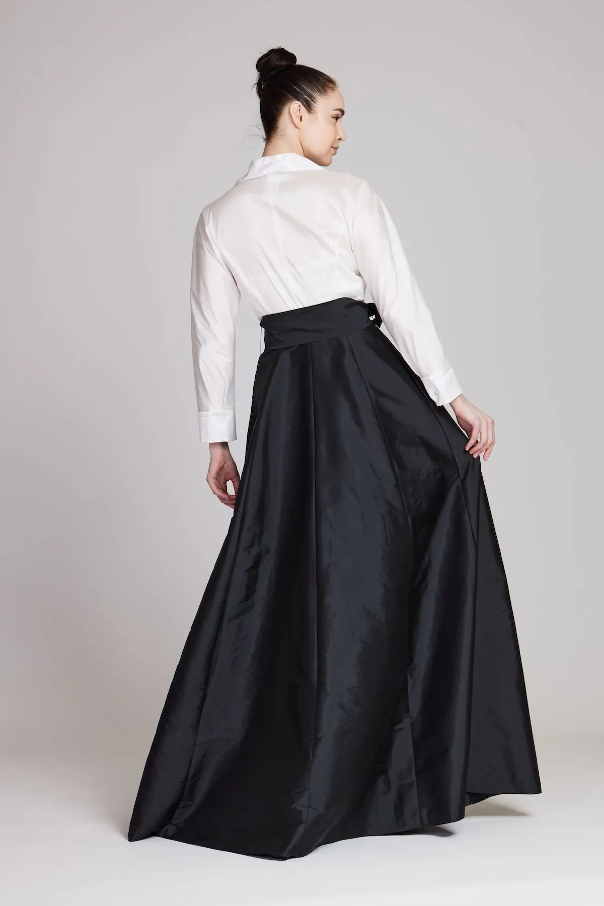 Taffeta Shirt Waist Gown with Envelope Collar sold by Teri Jon product image thumbnail 4