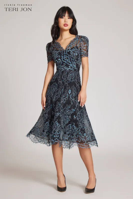 Scallop Lace Cocktail Dress sold by Teri Jon