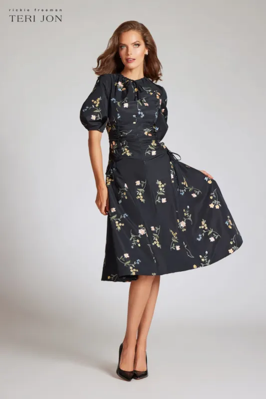 Taffeta Floral Embroidered Vertical Dress sold by Teri Jon