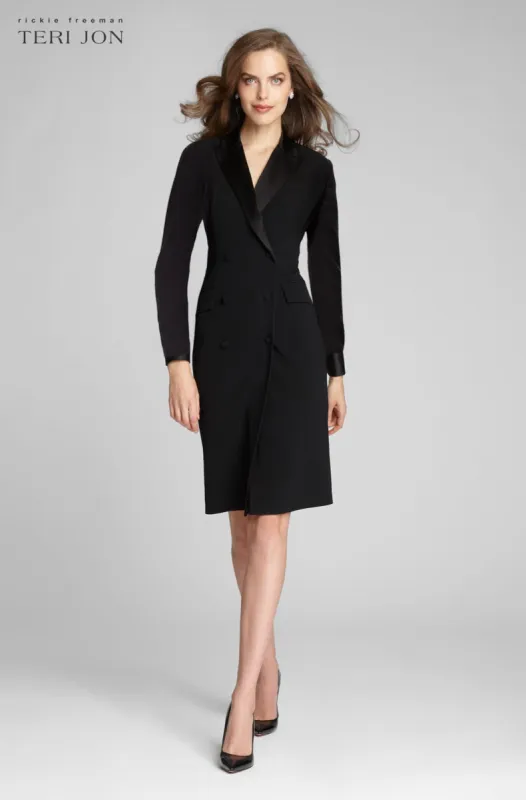 Tuxedo Long Sleeve Coat Dress sold by Teri Jon