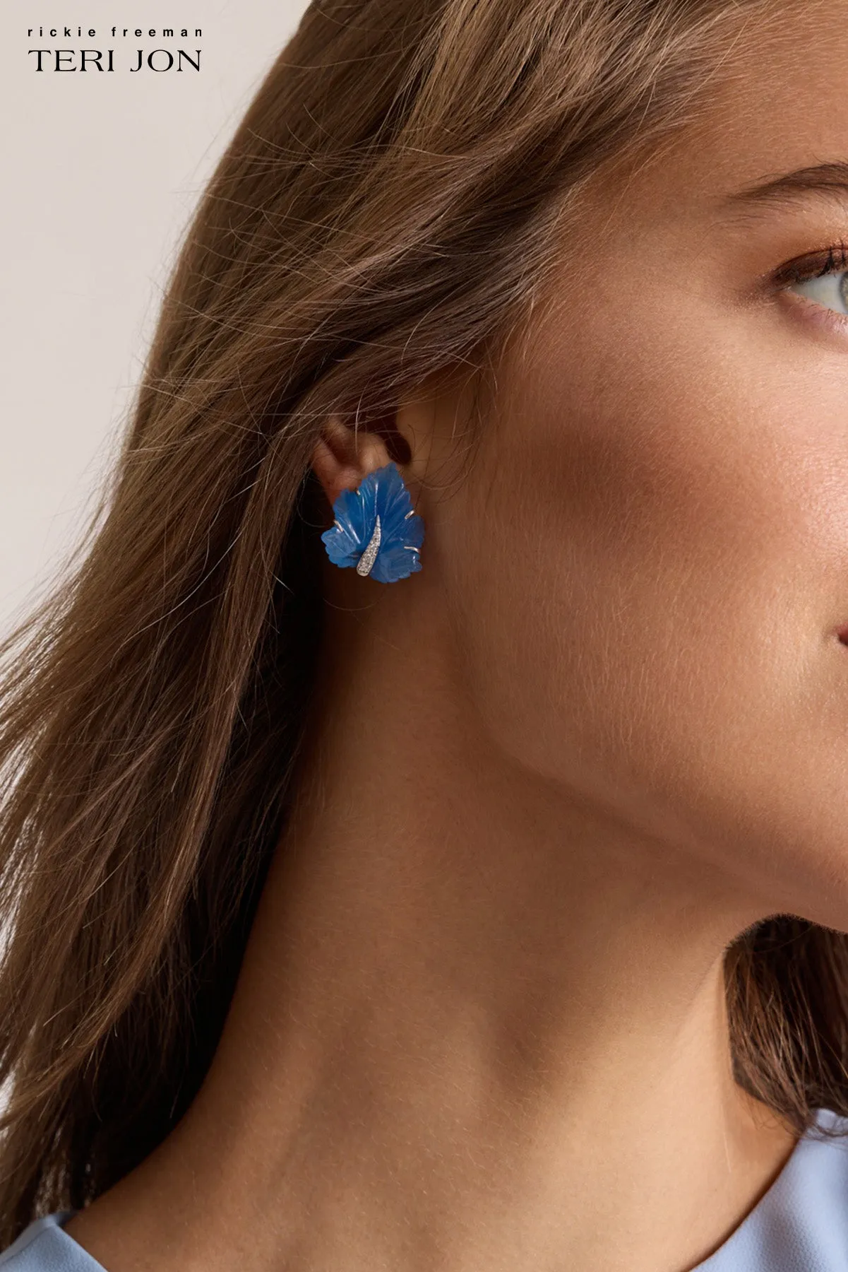 Crystal Leaf Earrings sold by Teri Jon product image thumbnail 4