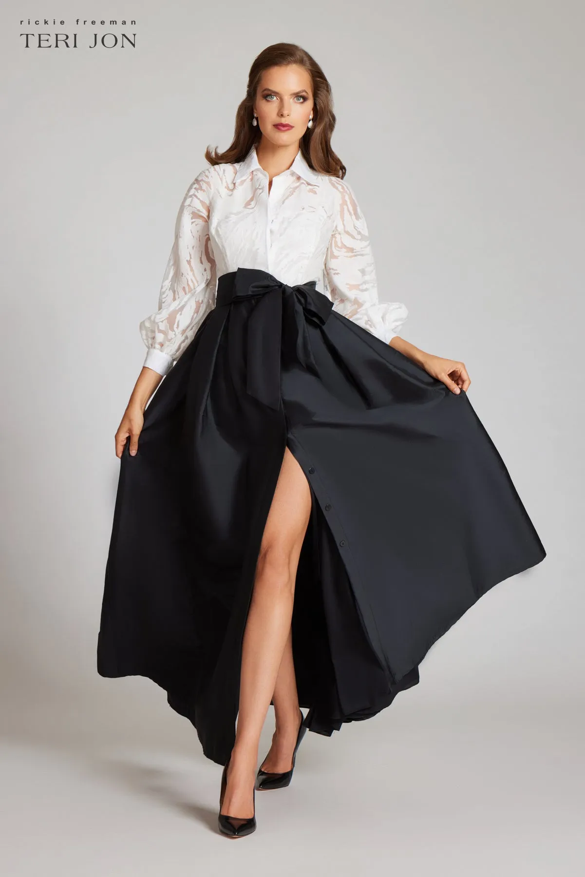 Organza Burnout Top With Taffeta Skirt | Parallel