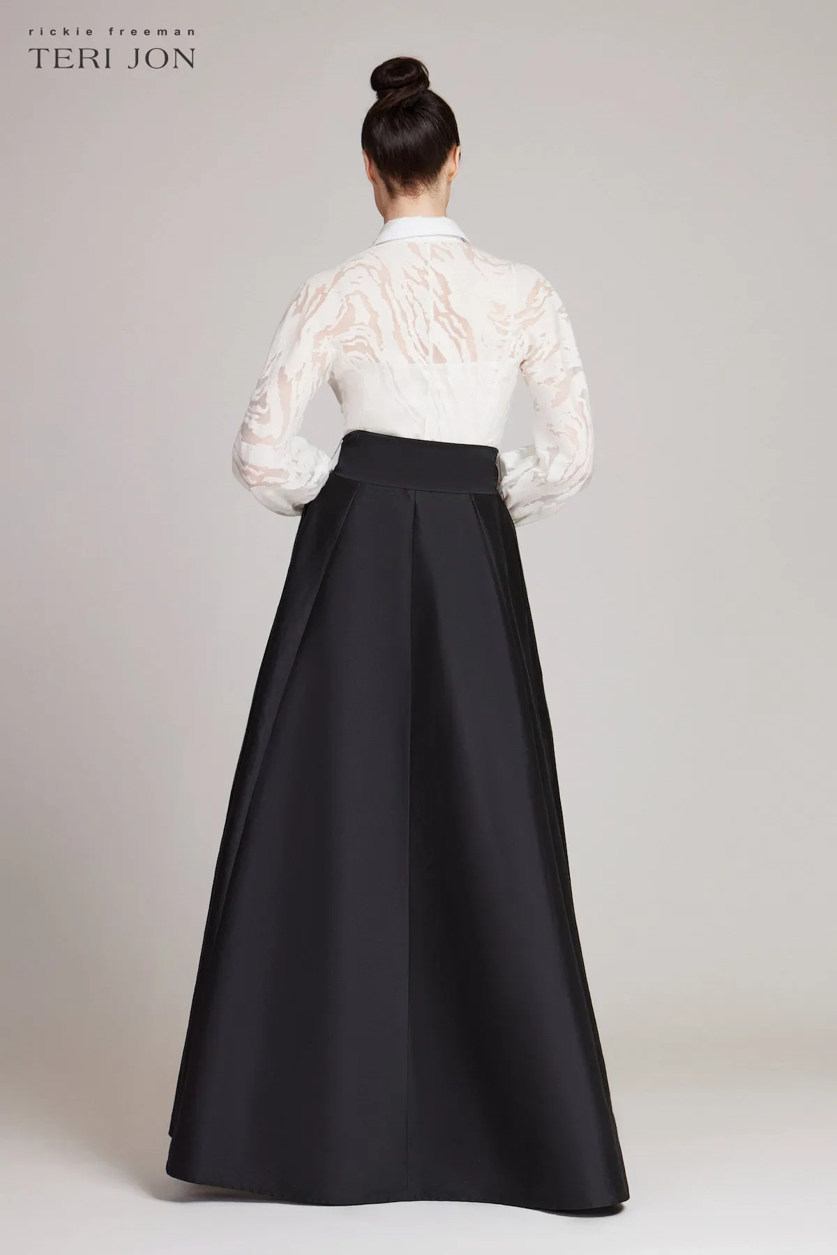 Organza Burnout Top With Taffeta Skirt sold by Teri Jon product image thumbnail 5