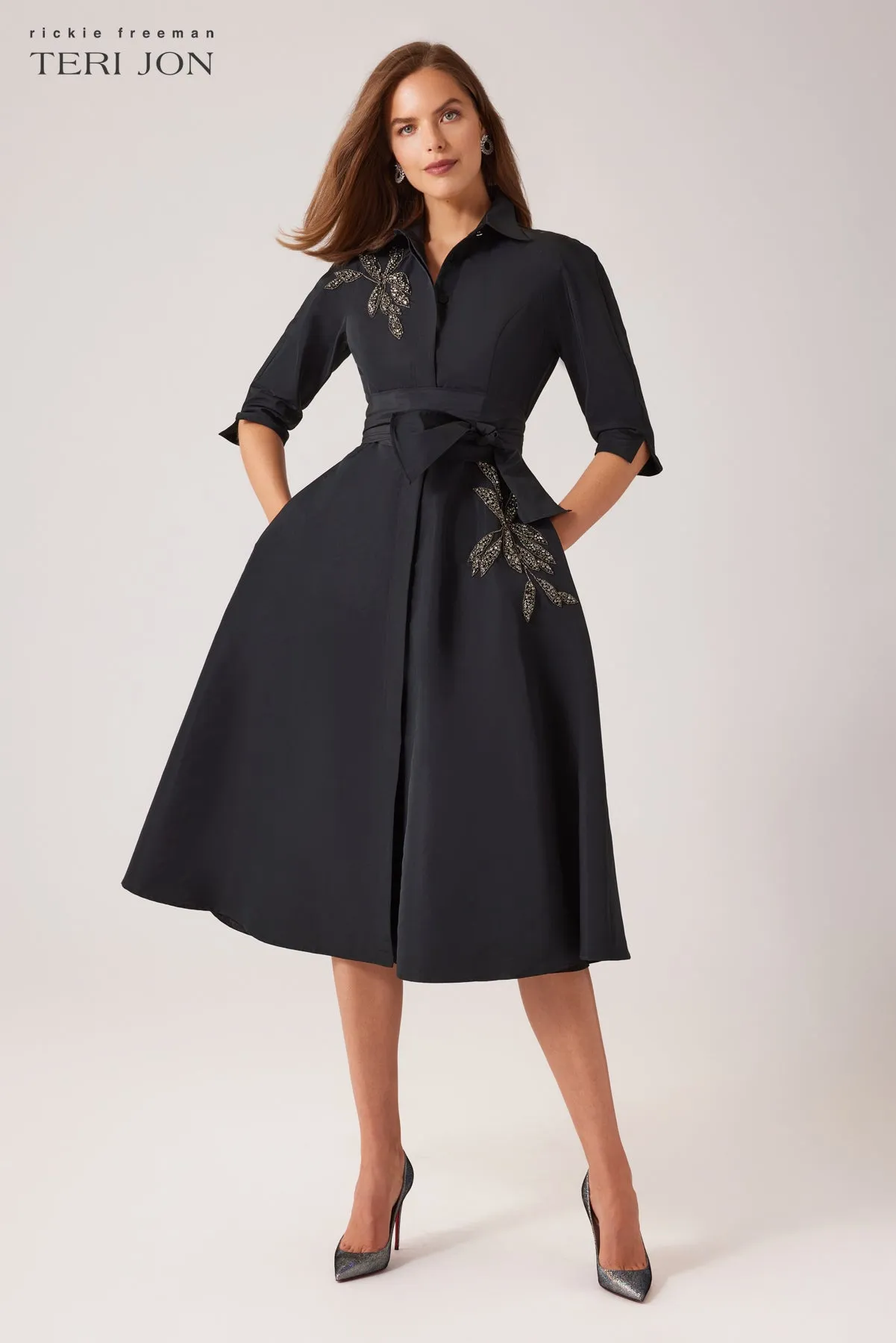 Taffeta And Faille Daytime Shirt Dress sold by Teri Jon