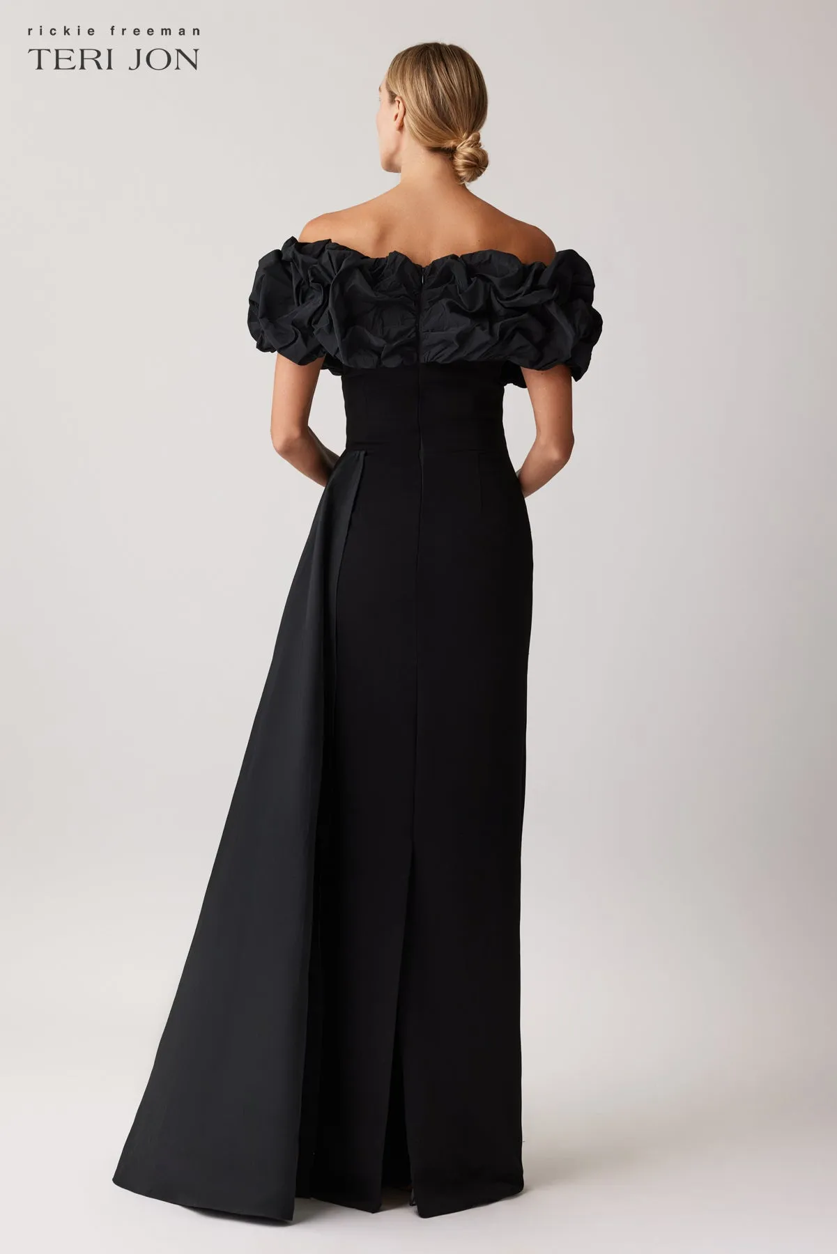 Scrunch Taffeta And Crepe Formal Evening Gown sold by Teri Jon product image thumbnail 5