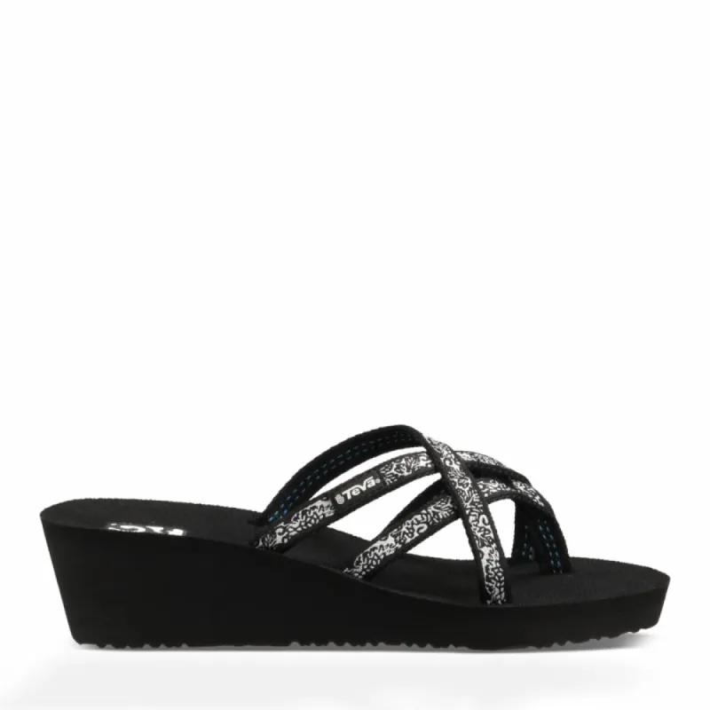 Teva Women MUSH MANDALYN WEDGE OLA 2 FLEUR BLACK/WHITE sold by Teva