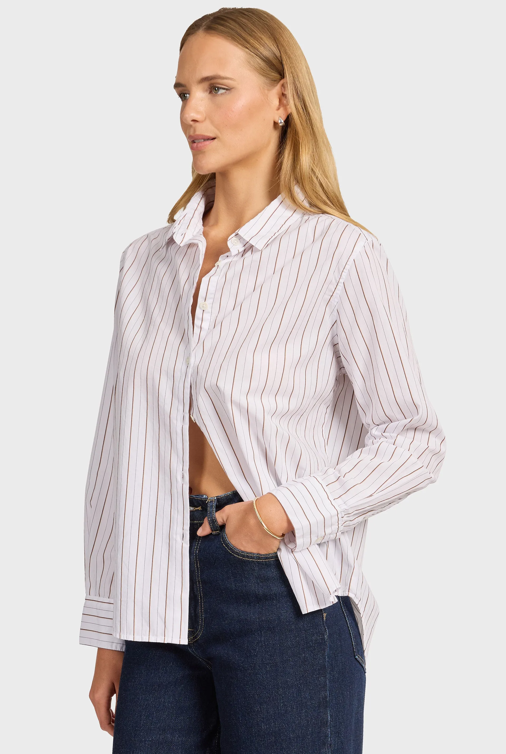 Alma Stripe Poplin Shirt sold by The Academy Brand product image thumbnail 4