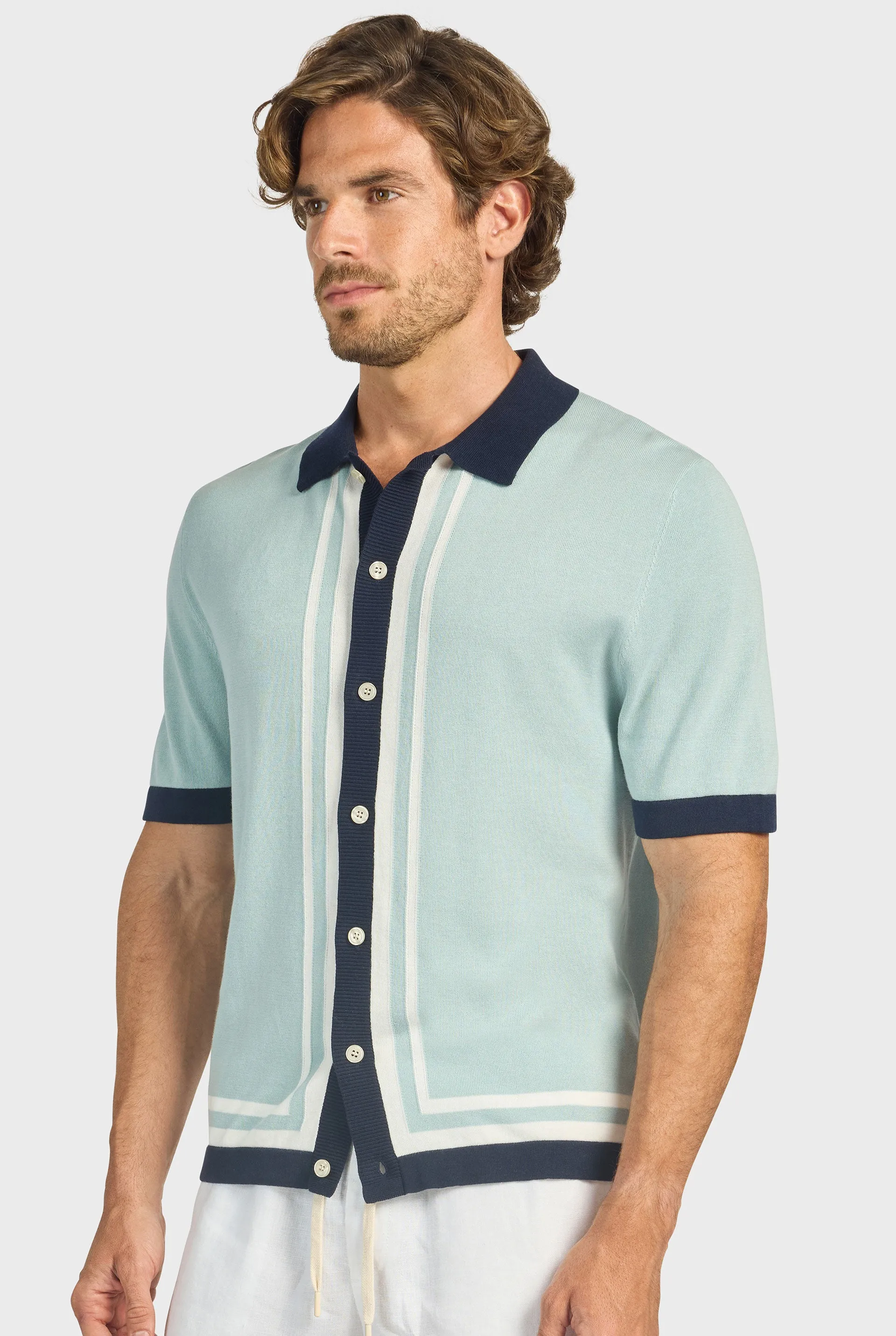 Charlie Stripe Knit SS Shirt sold by The Academy Brand product image thumbnail 3