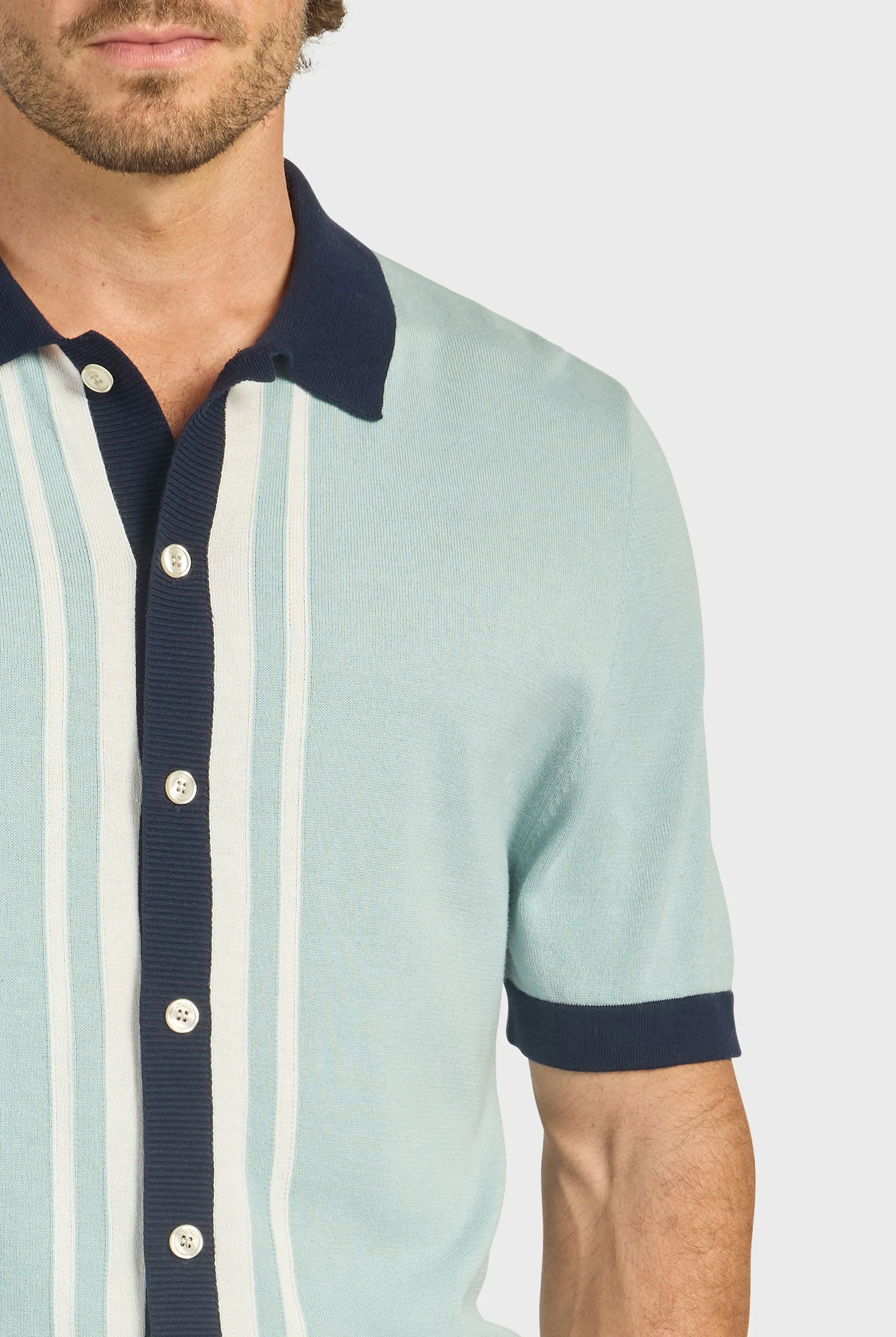 Charlie Stripe Knit SS Shirt sold by The Academy Brand product image thumbnail 4