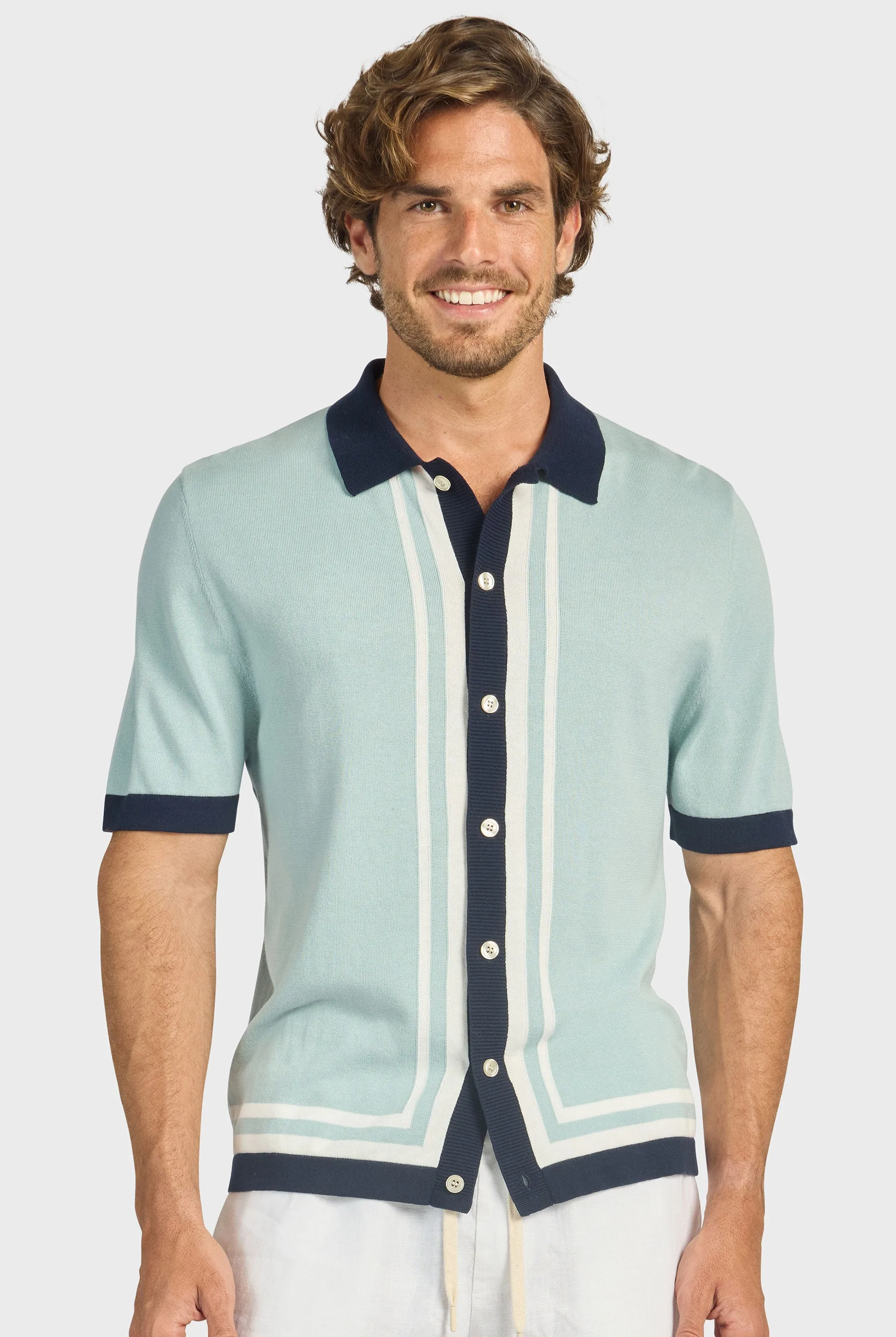Charlie Stripe Knit SS Shirt sold by The Academy Brand product image thumbnail 2