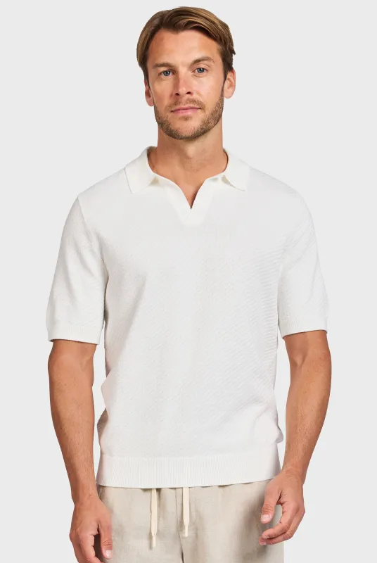 Jonny Textured Knit Polo sold by The Academy Brand
