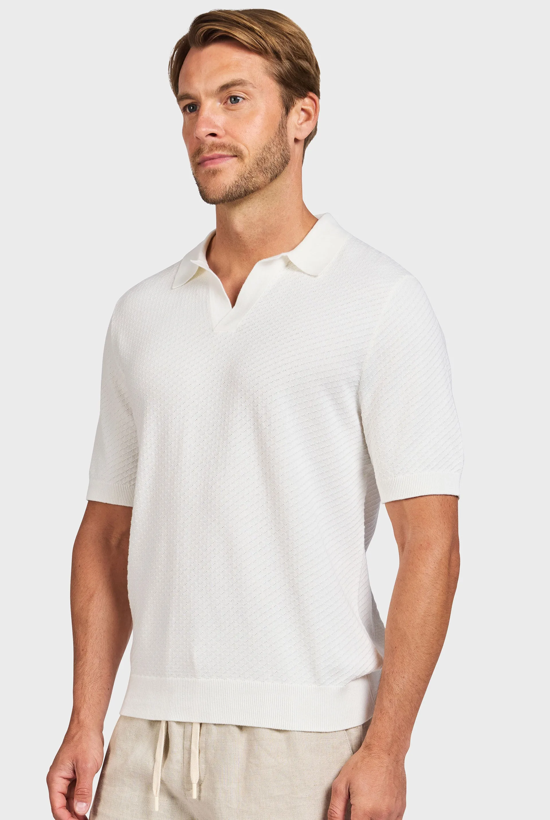 Jonny Textured Knit Polo sold by The Academy Brand product image thumbnail 3