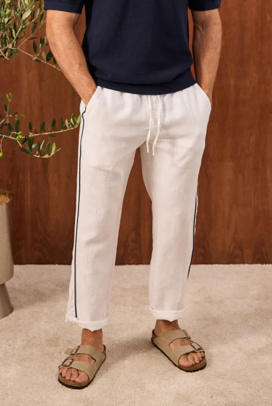 Riviera Piped Linen Pant sold by The Academy Brand