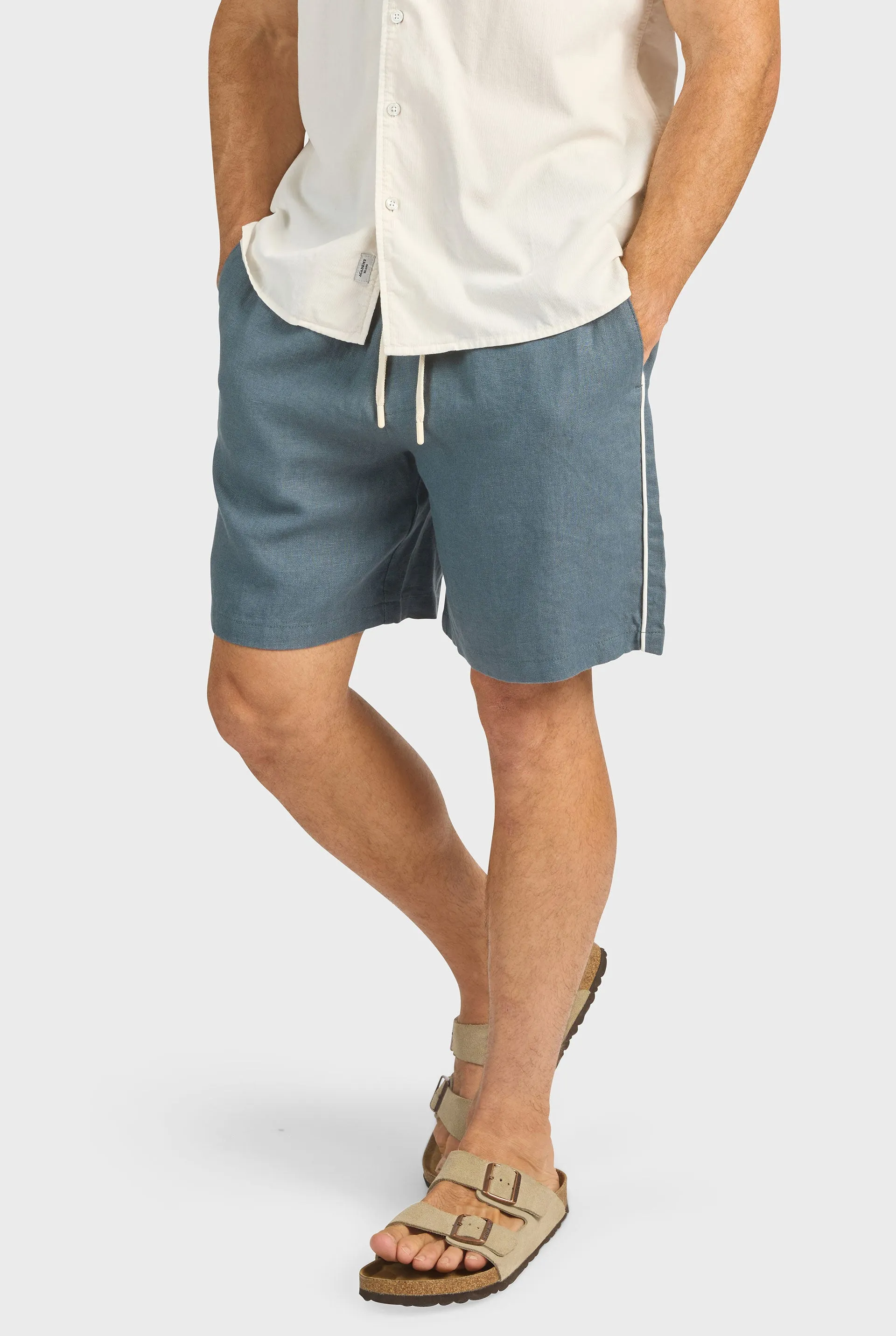 Jeff Piped Linen Short sold by The Academy Brand product image thumbnail 2