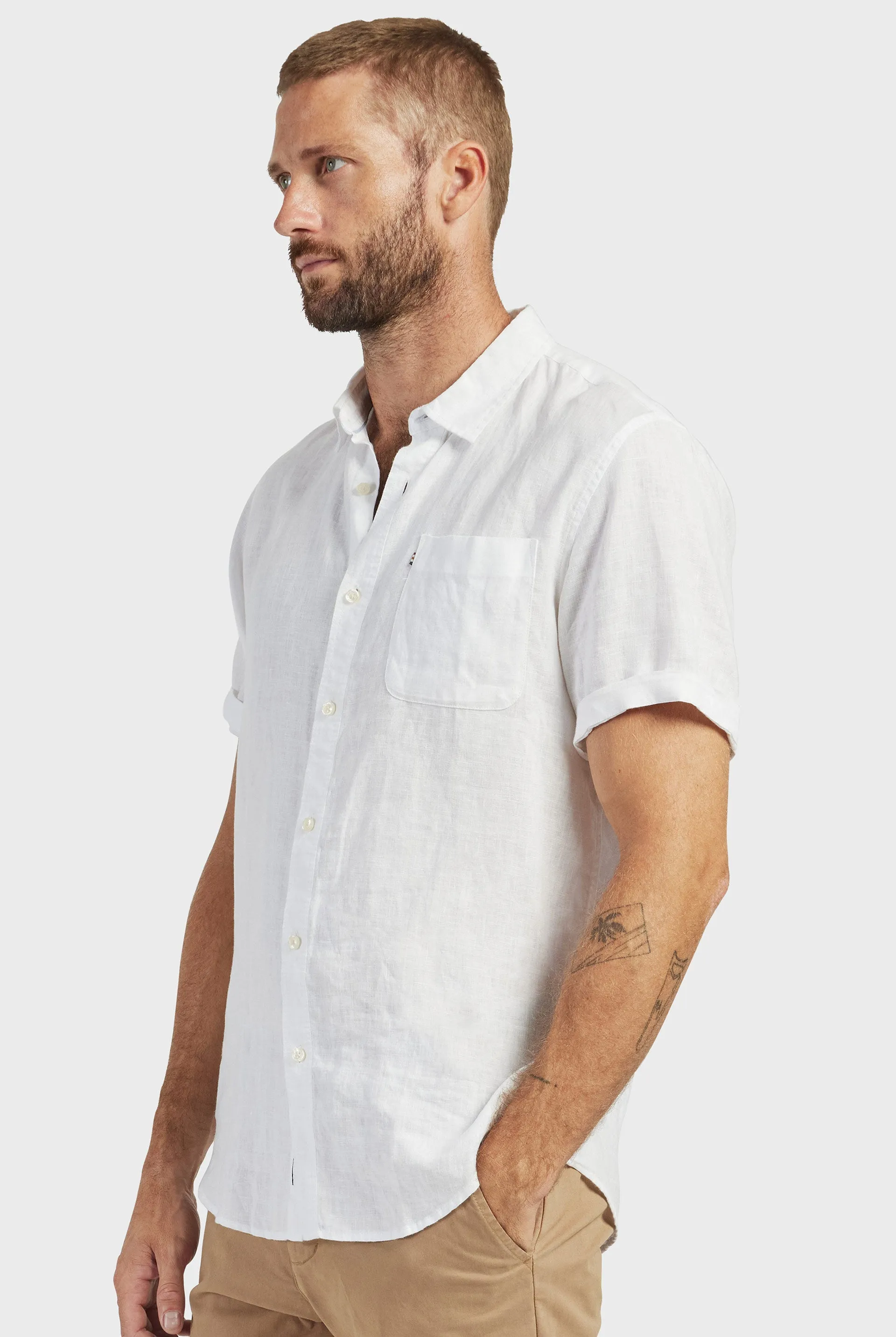 Hampton Linen S/S Shirt sold by The Academy Brand product image thumbnail 3