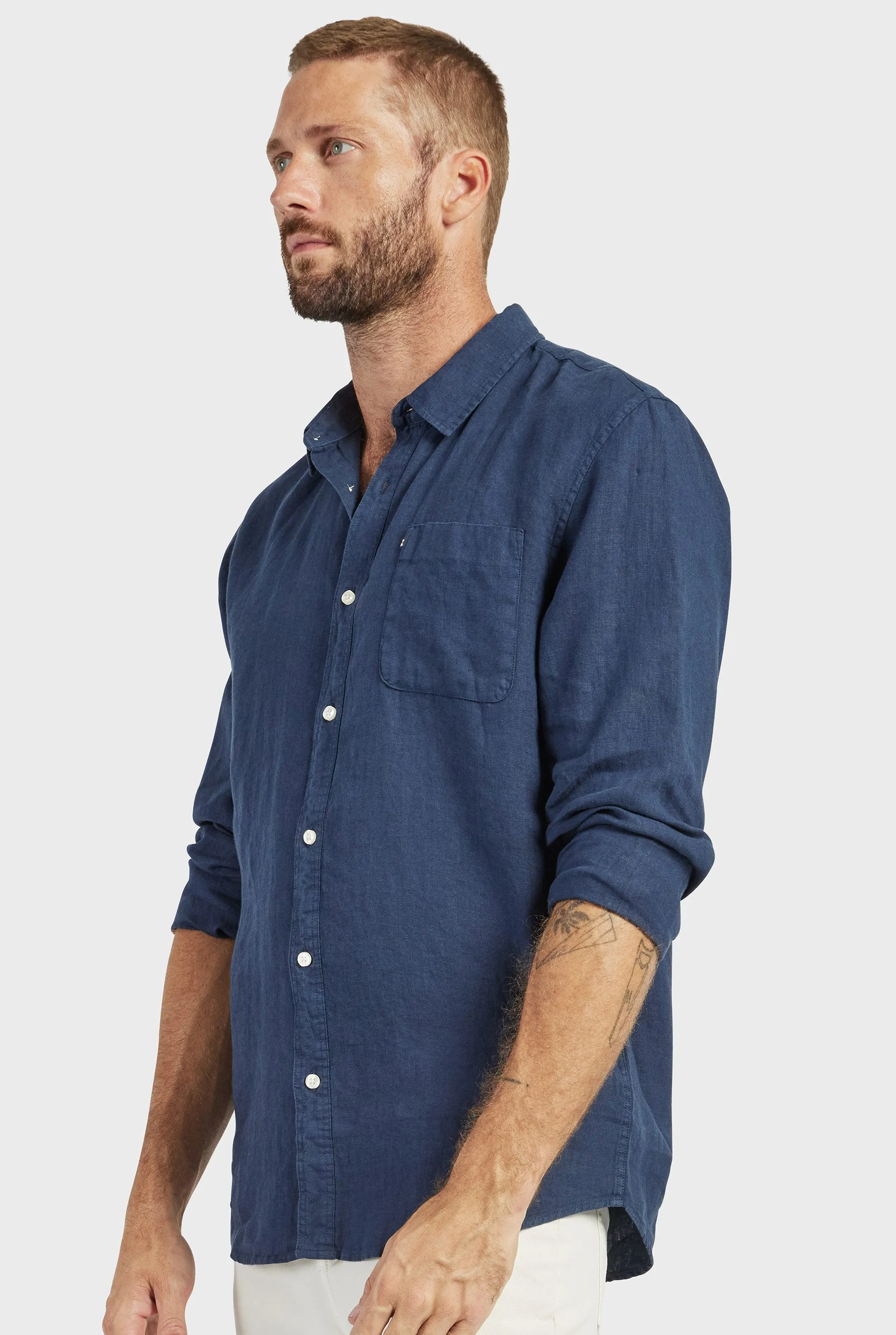 Hampton Linen Shirt sold by The Academy Brand product image thumbnail 3