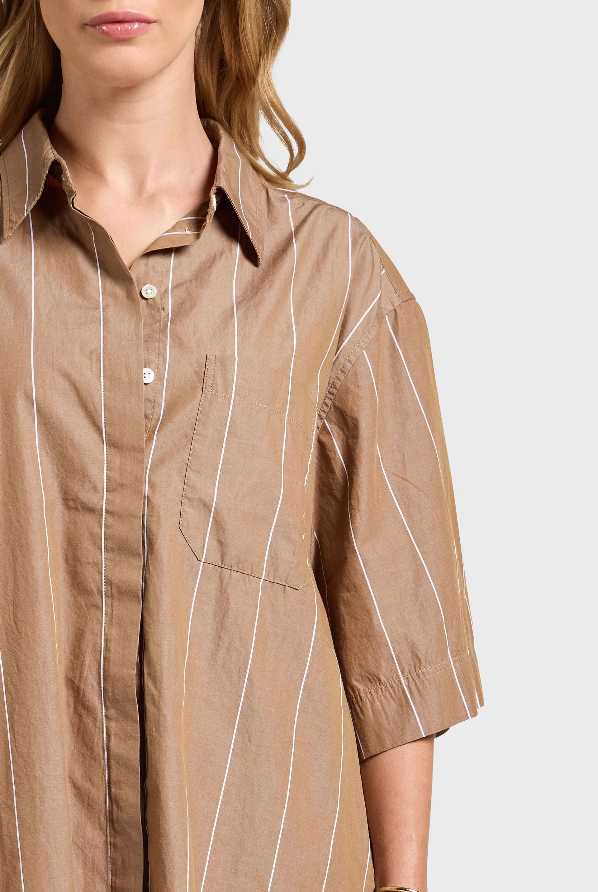 Alma Stripe Poplin Shirt Dress sold by The Academy Brand product image thumbnail 2