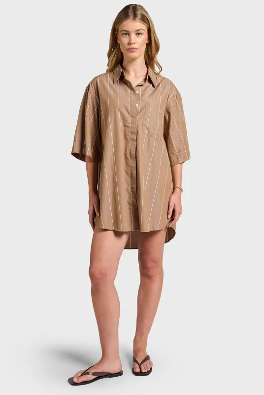 Alma Stripe Poplin Shirt Dress sold by The Academy Brand