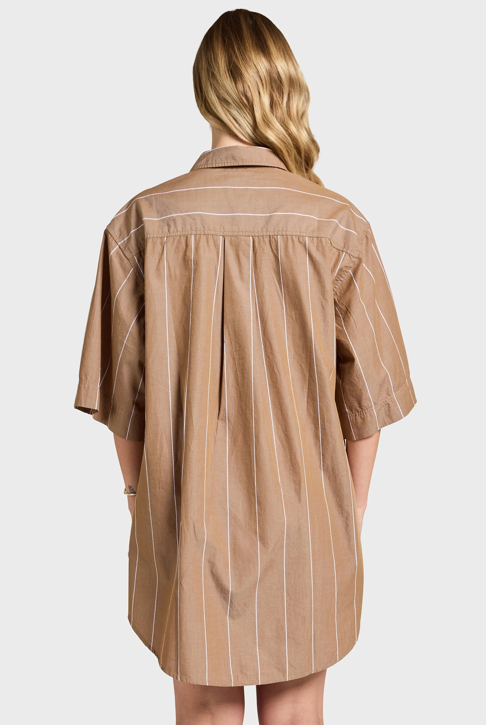 Alma Stripe Poplin Shirt Dress sold by The Academy Brand product image thumbnail 5