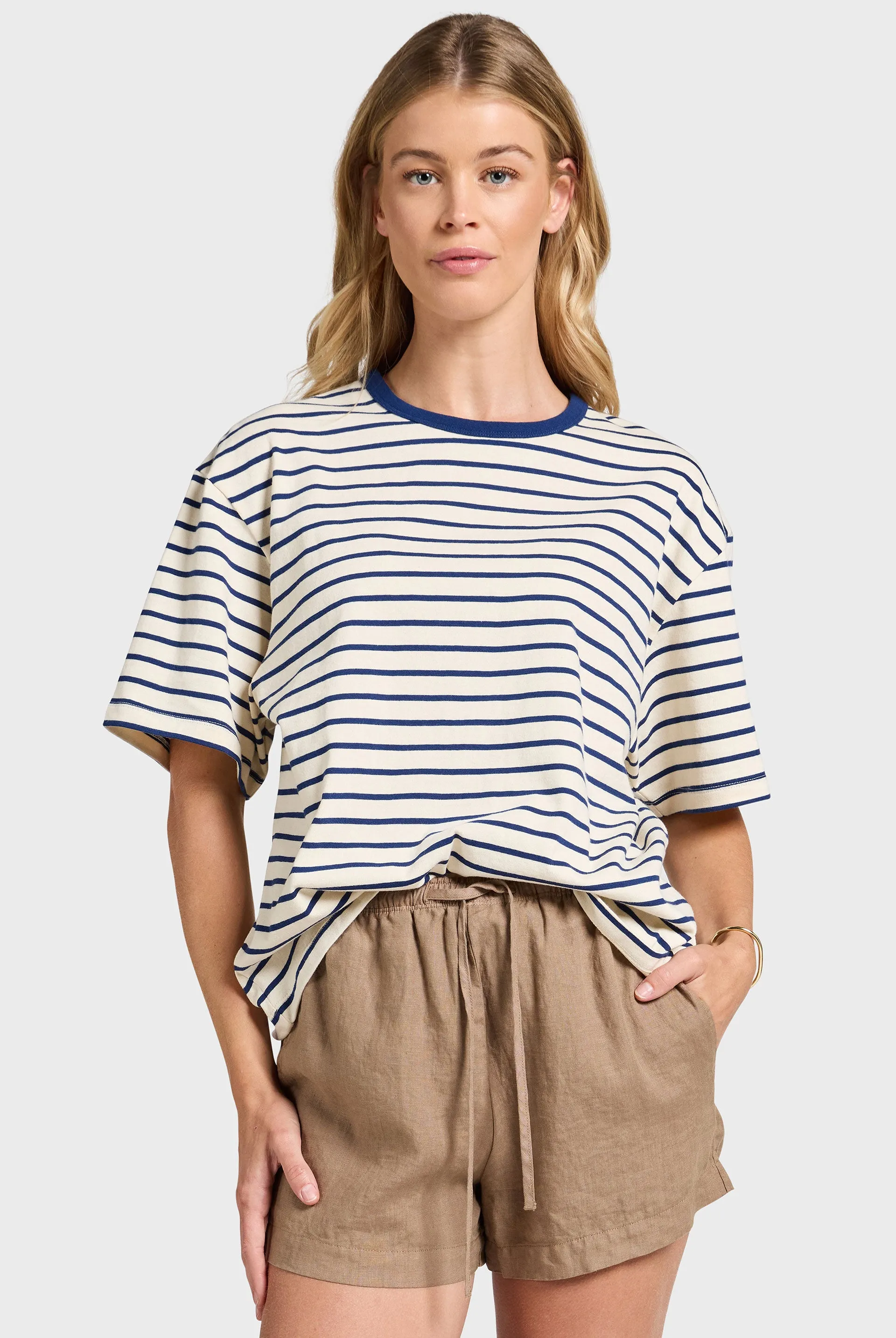 Relaxed Stripe Tee sold by The Academy Brand