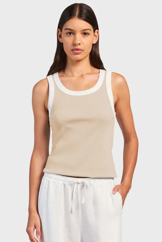 Contrast Rib Tank made by The Academy Brand