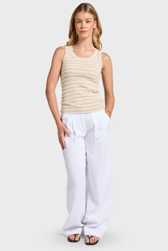 Essential Stripe Rib Tank sold by The Academy Brand