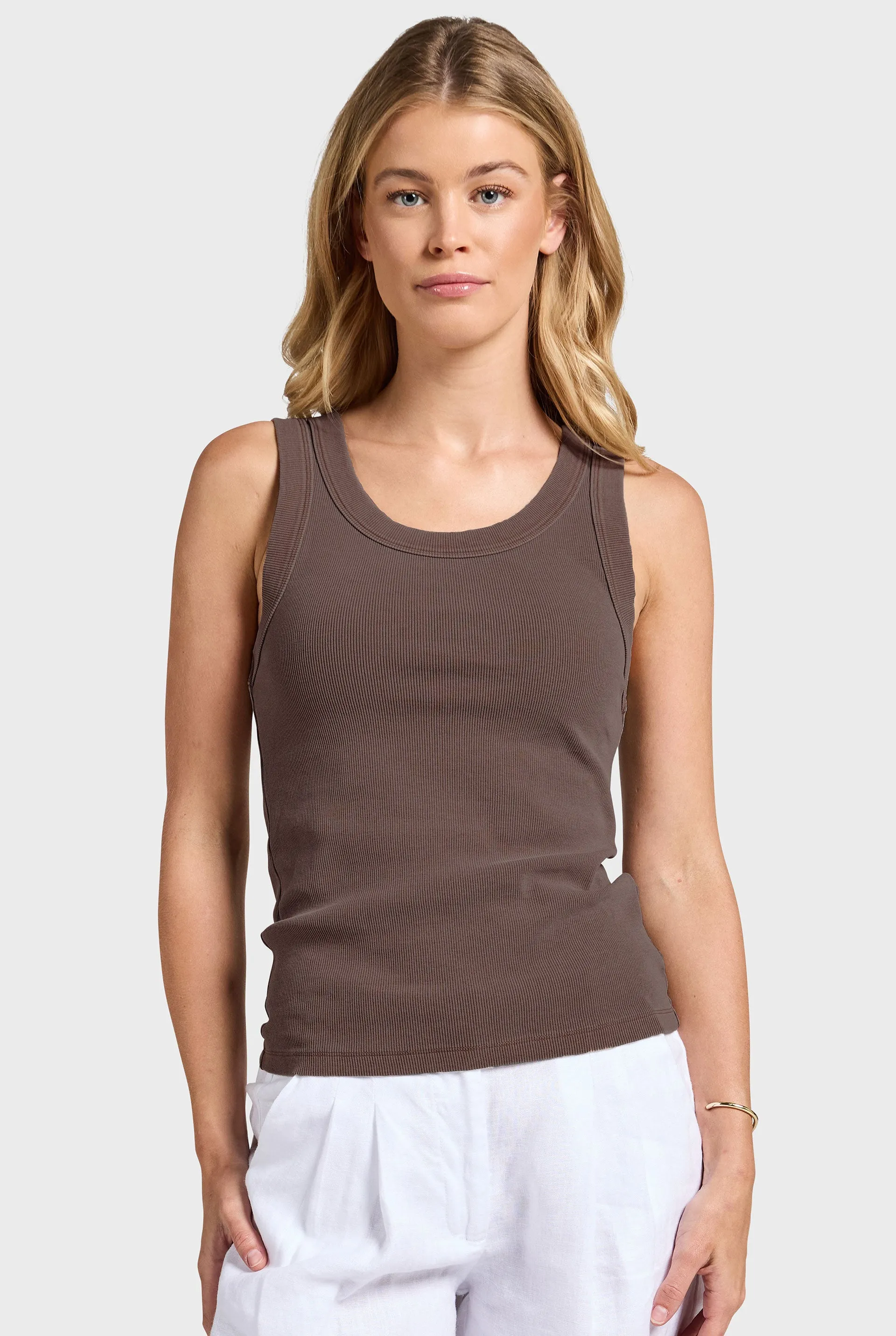 Essential Rib Tank sold by The Academy Brand