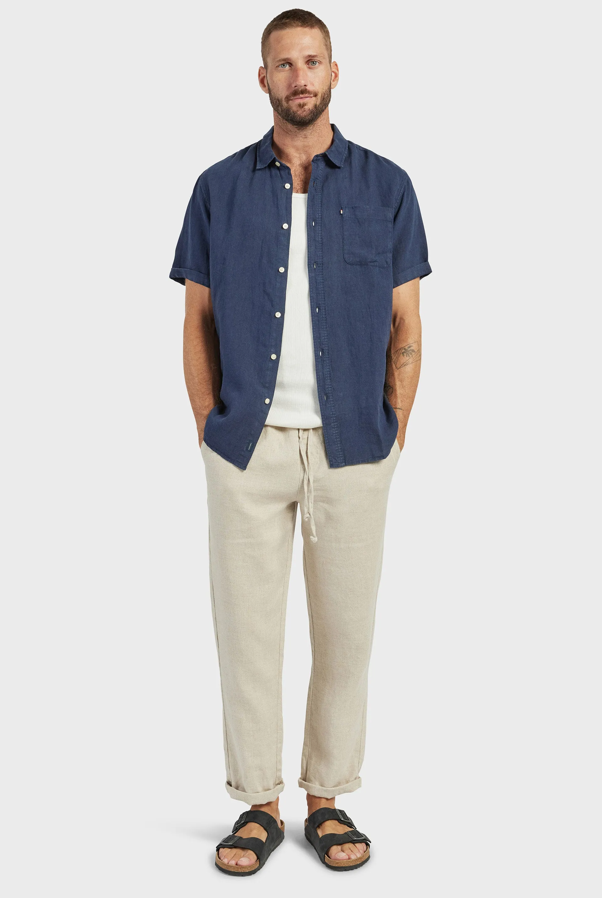 Hampton Linen S/S Shirt sold by The Academy Brand