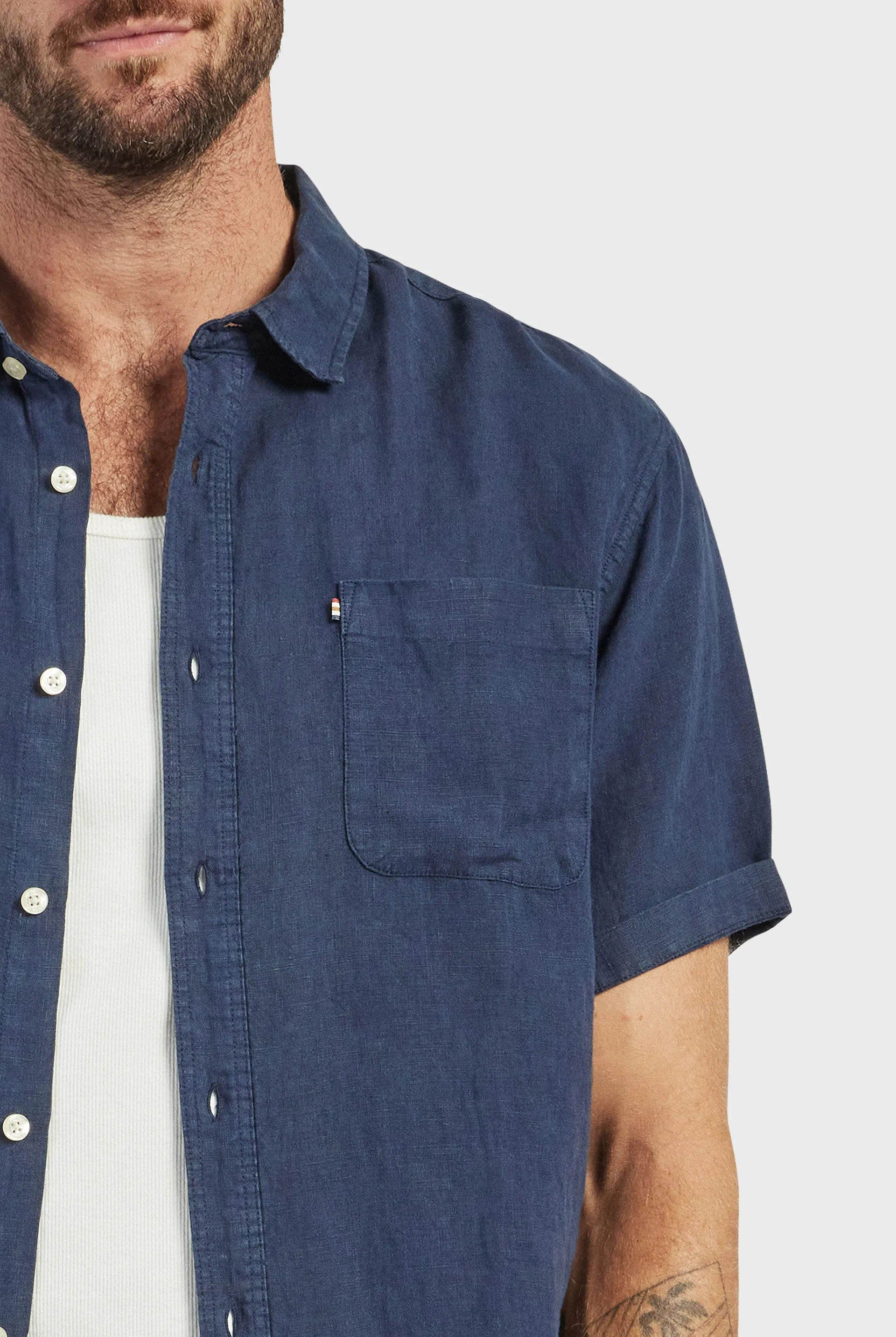 Hampton Linen S/S Shirt sold by The Academy Brand product image thumbnail 2