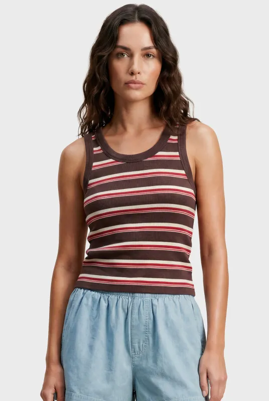 Essential Stripe Rib Tank sold by The Academy Brand