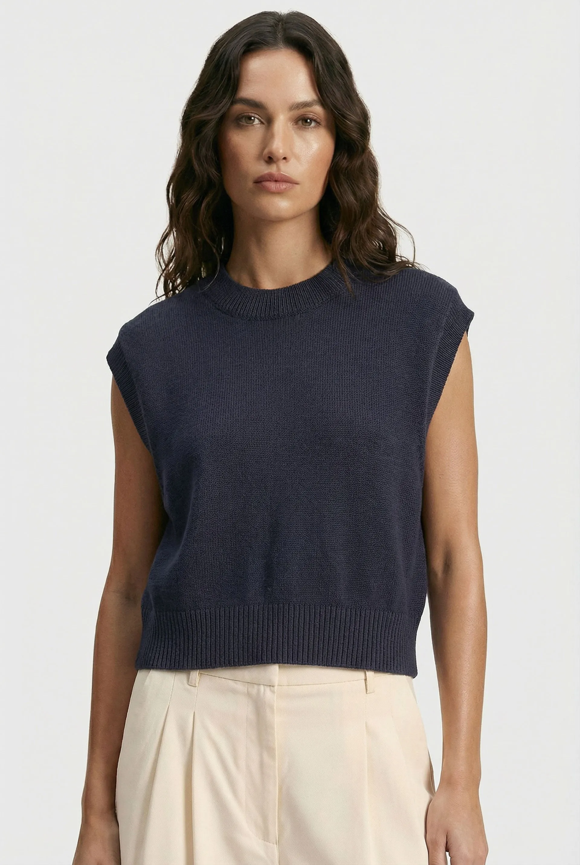 Flora Crew Knit Vest sold by The Academy Brand